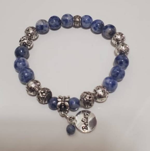 Beautiful Handmade Beaded Bracelet,Sodalite Beaded Stackable Bracelets.🌴 - Picture 4 of 4